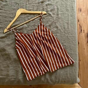 Burnt Orange & White Striped Tank